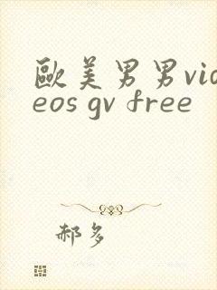 欧美男男videos gv free