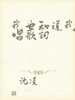 我也知道我配原唱歌词封面