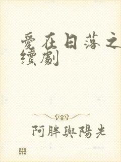 爱在日落之前连续剧