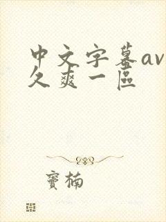 中文字幕av久久爽一区