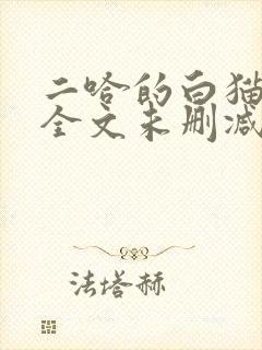 二哈的白猫师尊全文未删减