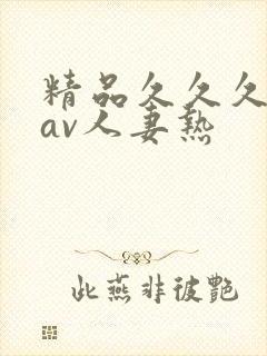 精品久久久久久av人妻热