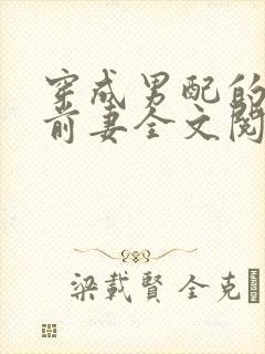 穿成男配的炮灰前妻全文阅读