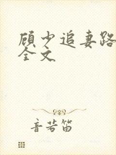 顾少追妻路漫漫全文