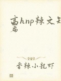 高hnp辣文短篇封面