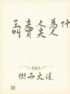 王夫人为什么不叫贾夫人