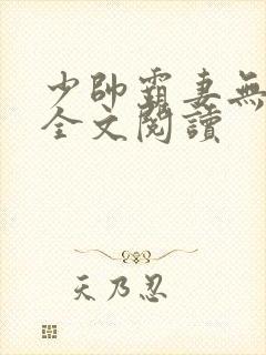 少帅霸妻无删减全文阅读