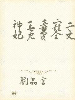 神王毒宠二嫁王妃免费全文阅读