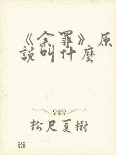 《余罪》原著小说叫什么