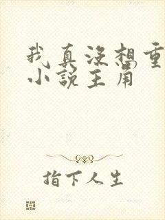 我真没想重生啊小说主角