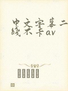 中文字幕二区在线不卡av