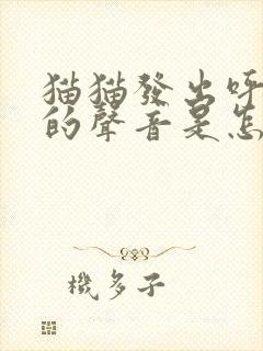 猫猫发出呼噜噜的声音是怎么回事