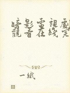 暗影电视剧免费观看在线完整版高清