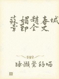 苏媚赵春城最新章节全文