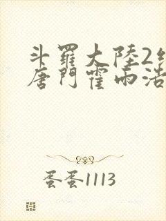 斗罗大陆2绝世唐门霍雨浩的魂技