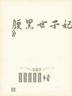 腹黑世子妃日常》封面