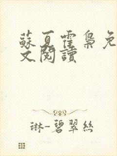 苏夏霍枭免费全文阅读