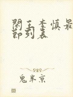 闲王李慎最新章节列表