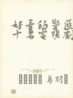 好看的警匪片前十名电视剧