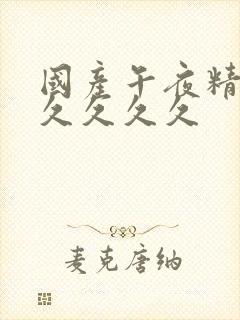 国产午夜精品久久久久久