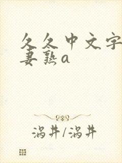 久久中文字幕人妻熟a封面