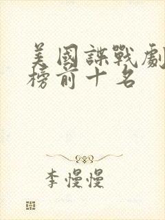 美国谍战剧排行榜前十名