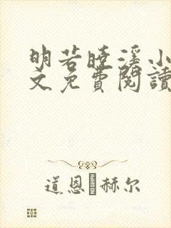 明若晓溪小说全文免费阅读封面