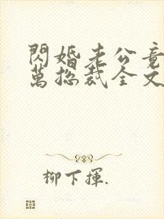 闪婚老公竟是亿万总裁全文在线阅读小说