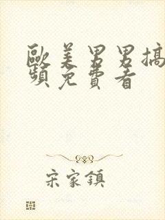 欧美男男搞基视频免费看