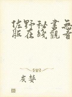 佐野秘书无删减版在线观看