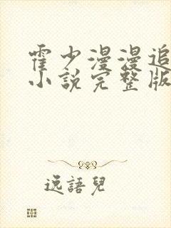 霍少漫漫追妻路小说完整版封面