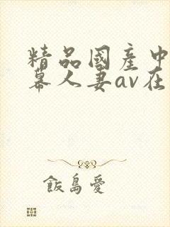 精品国产中文字幕人妻av在线