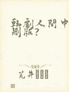 韩剧人间中毒未删版?封面