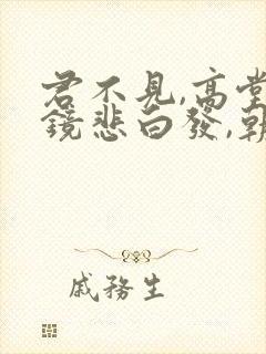 君不见,高堂明镜悲白发,朝如青丝暮成雪封面