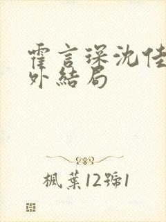 霍言琛沈佳薇番外结局