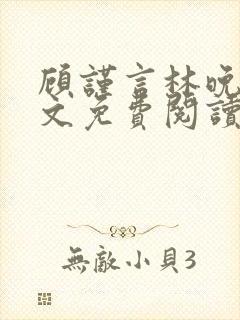 顾谨言林晚晴全文免费阅读最新章节封面