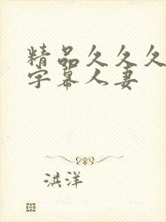 精品久久久中文字幕人妻