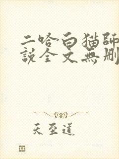 二哈白猫师尊小说全文无删减版下载封面