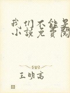 我们不能是朋友小说免费阅读