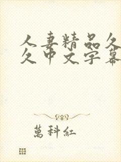 人妻精品久久久久中文字幕二区封面