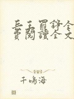 兵王罗铮全文免费阅读全文