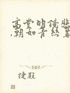 高堂明镜悲白发,朝如青丝暮成雪.