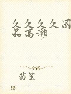 久久久久国产精品高潮