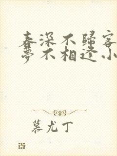 春深不归客,清梦不相逢小说免费阅读