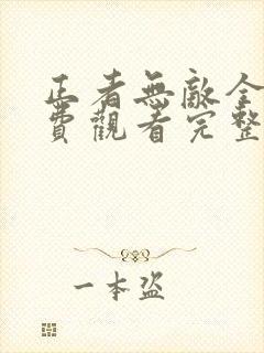 正者无敌全集免费观看完整版高清