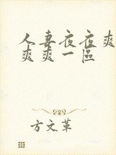 人妻夜夜爽天天爽爽一区