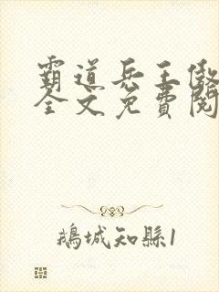 霸道兵王傲娇妻全文免费阅读