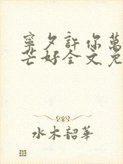 宁夕许你万丈光芒好全文免费阅读