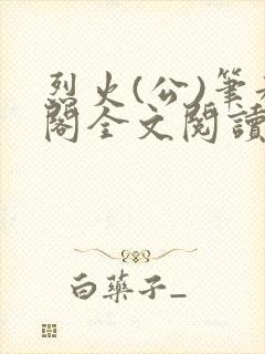 烈火(公)笔趣阁全文阅读