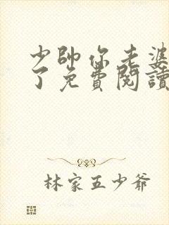 少帅你老婆又跑了免费阅读全封面